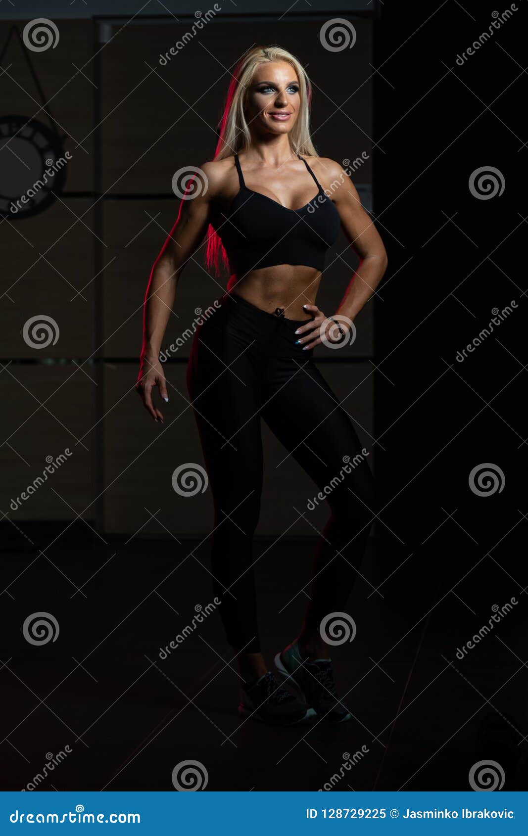 Woman In Gym Showing Her Well Trained Body Stock Image Image Of Bench