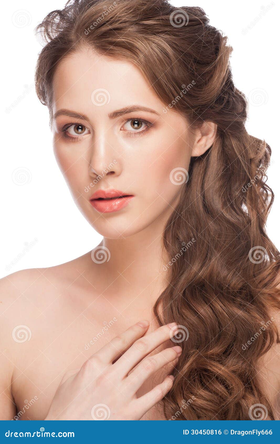 Woman with hairstyle stock photo. Image of curly, beauty 