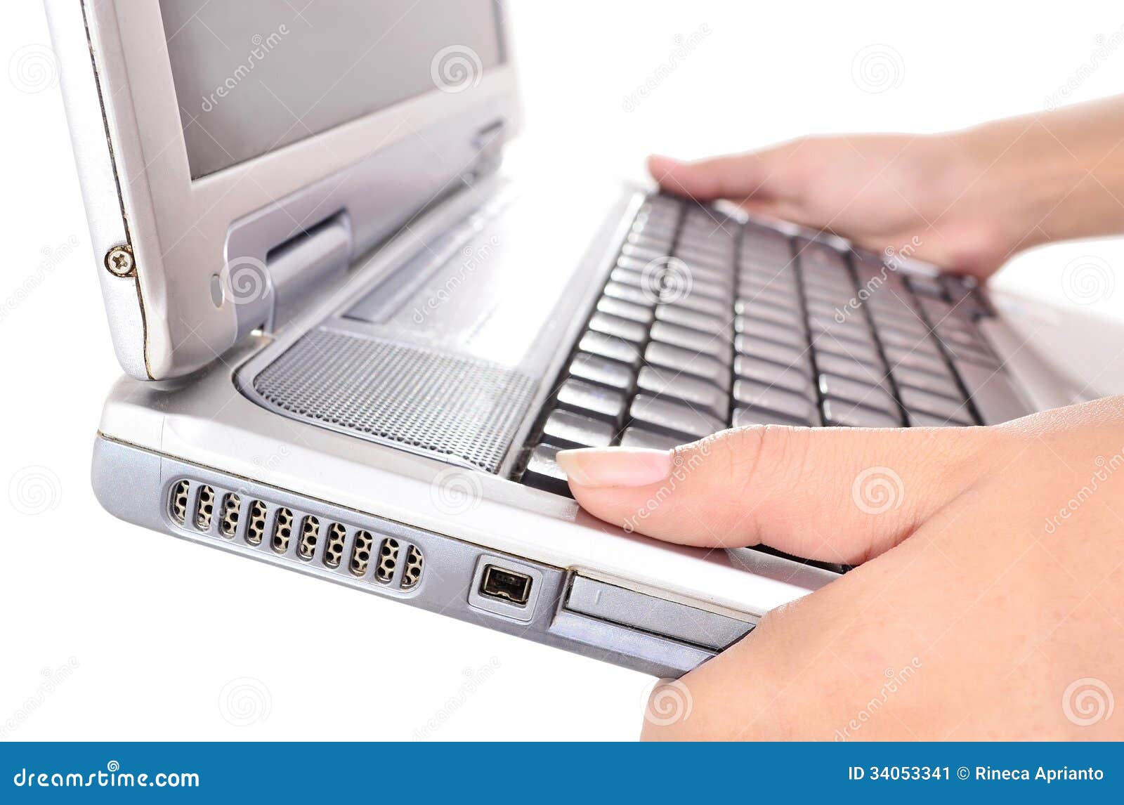 zakdoek winkel Sicilië Woman Hand Carrying Laptop Isolated White Stock Photos - Free &  Royalty-Free Stock Photos from Dreamstime