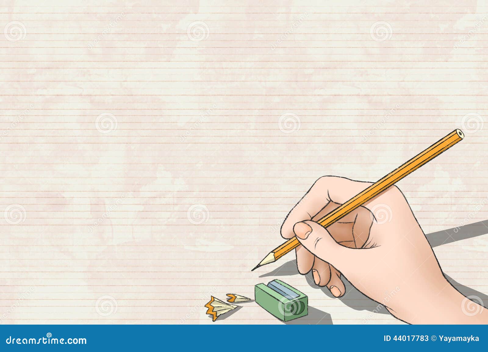 Woman Hand Drawing on the Paper Stock Illustration Illustration of