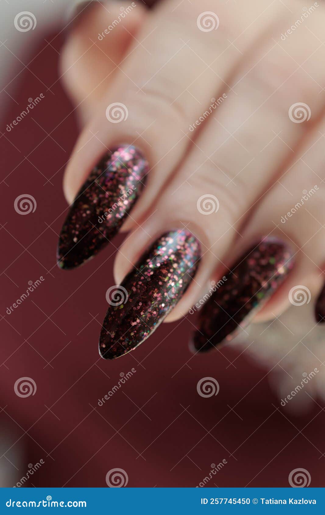 Medium Press On Nails Coffin Burgendy French Tip Fake Nails Gold Foil  French Nails Maroon Matte With Glossy False Nails - False Nails - AliExpress