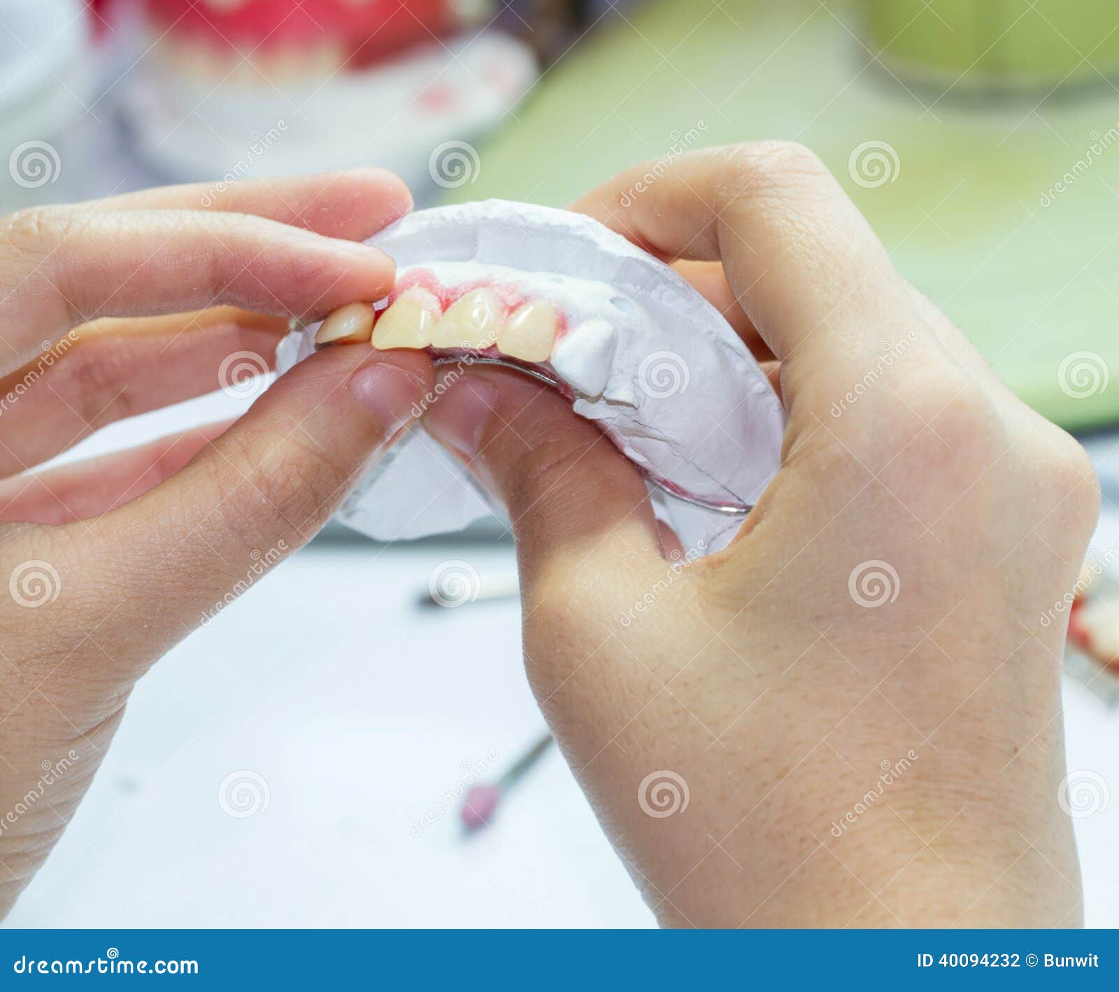 Woman Hand Make Denture with Tool Stock Photo Image of grin