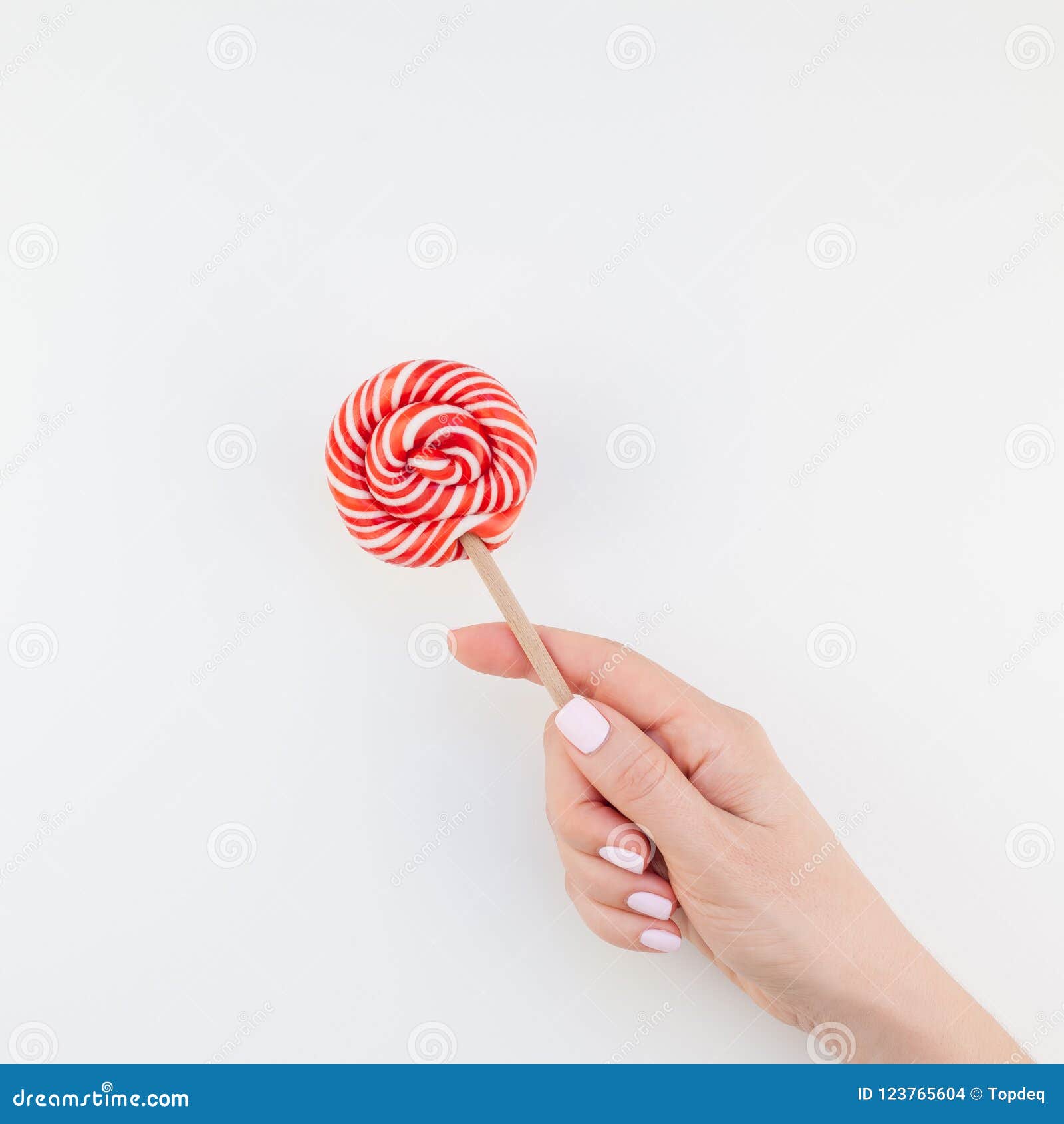 Woman Hand with Red Lollipop Stock Photo - Image of childhood, girl ...