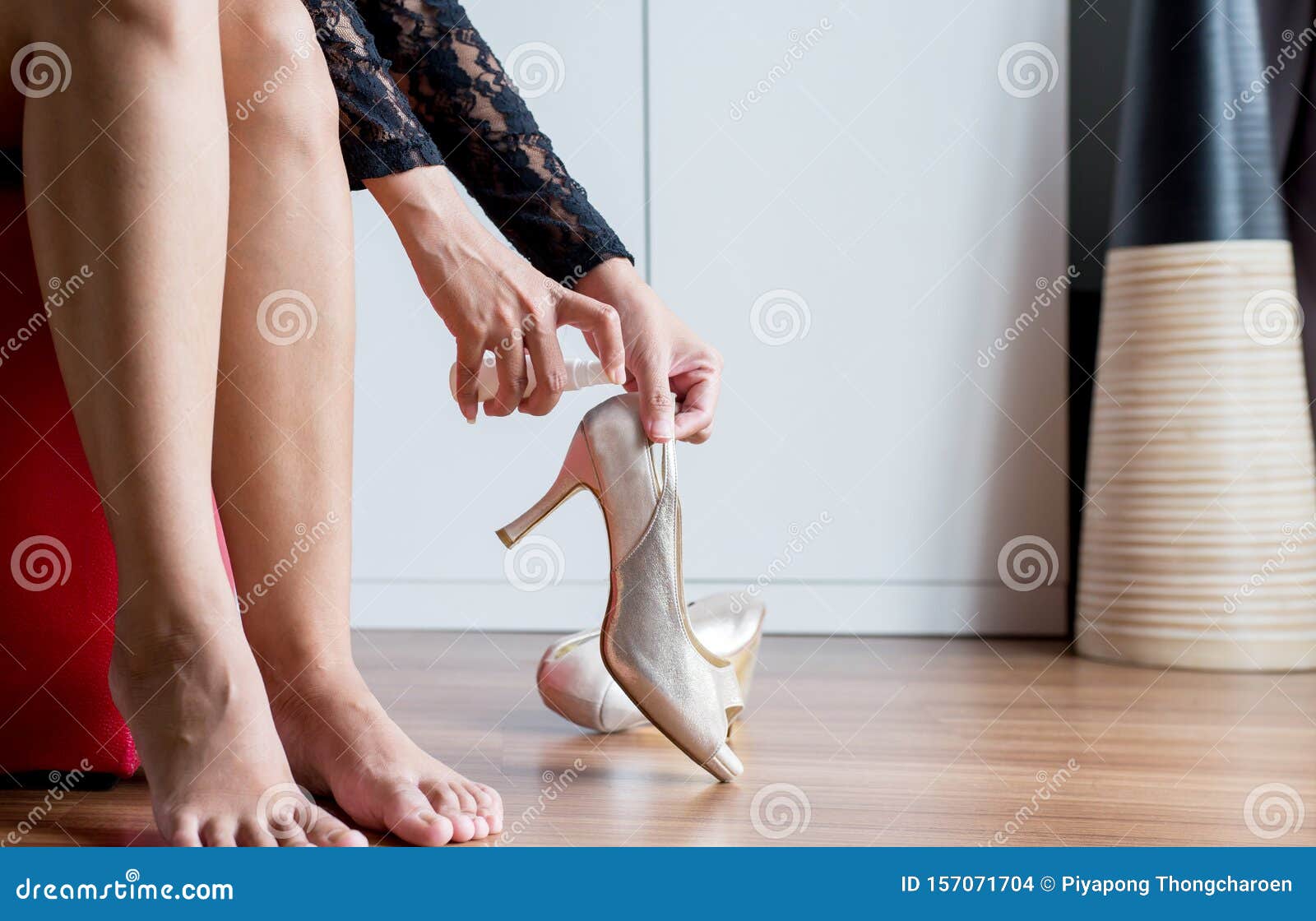 Sniffing High Heels