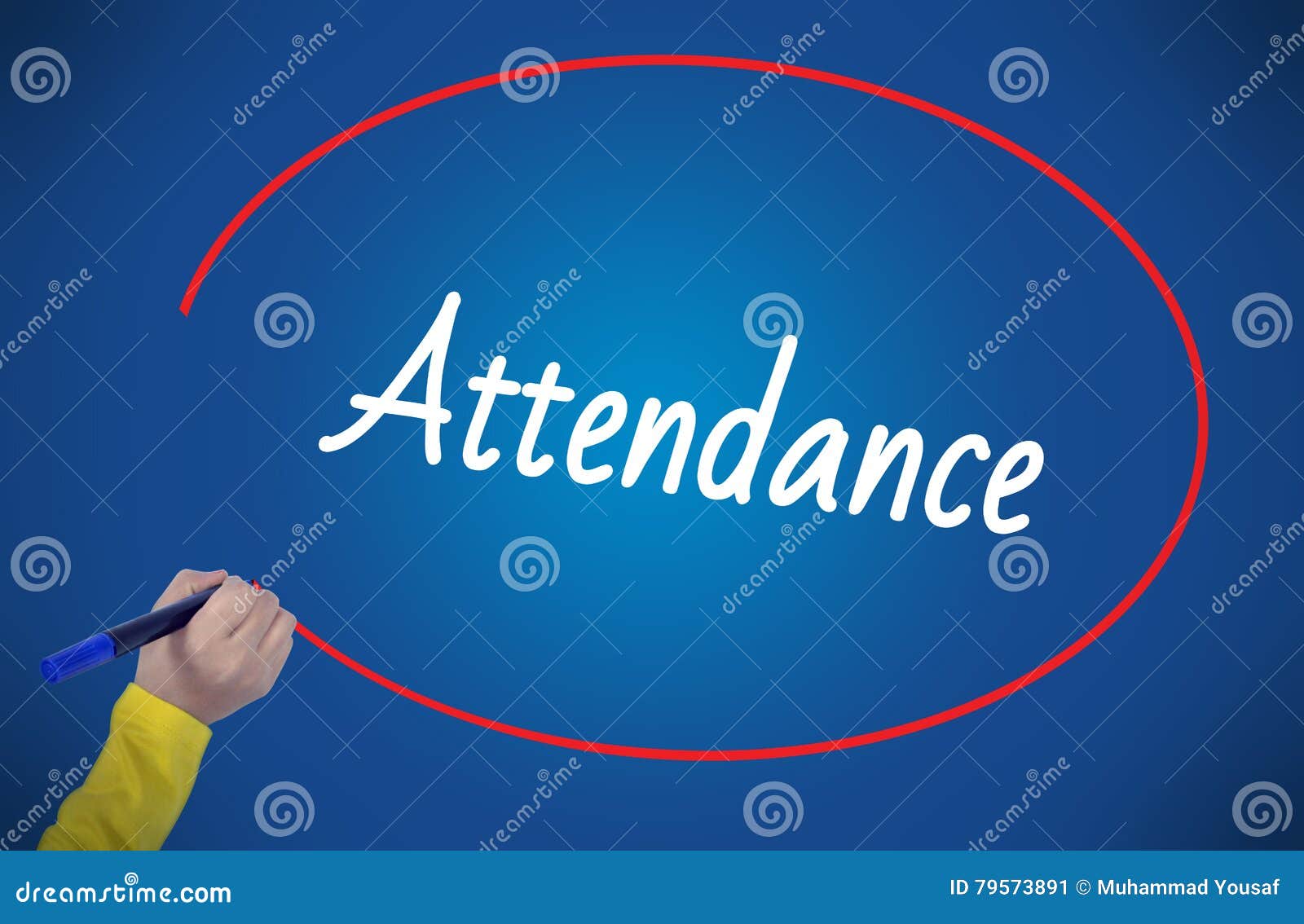 woman hand writing attendance with marker