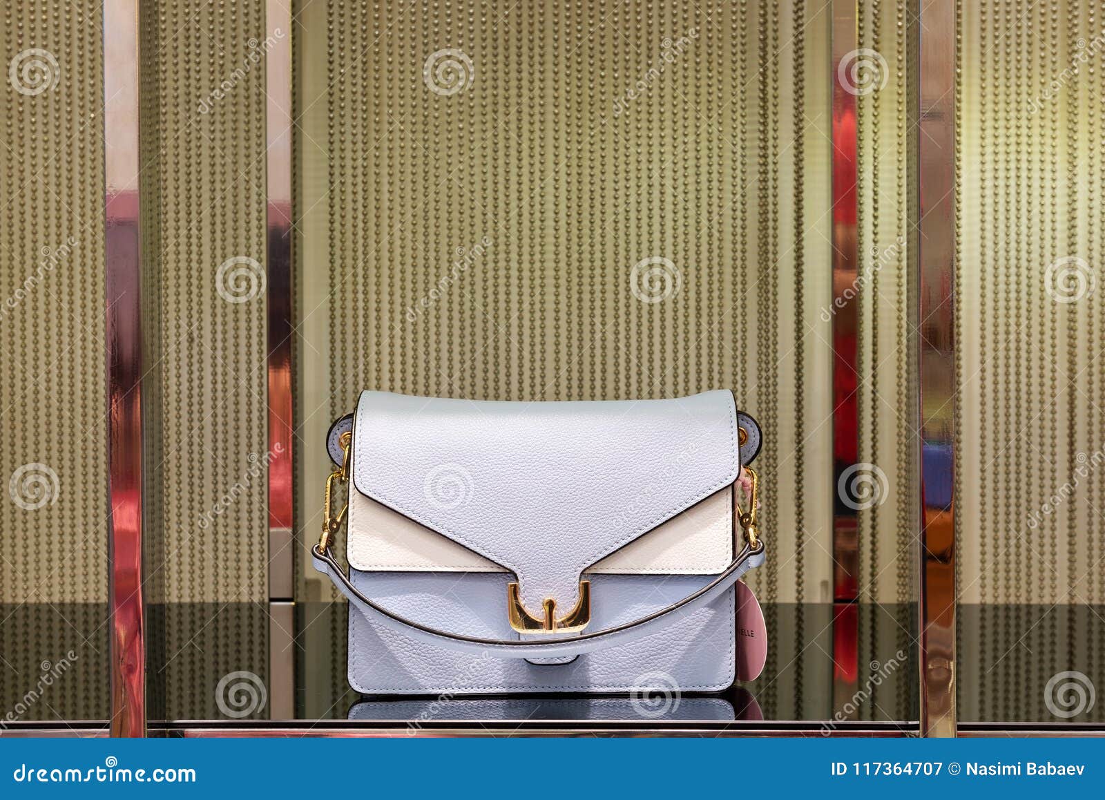 Woman Handbag in a Showcase of a Luxury Store. Stock Image - Image of ...