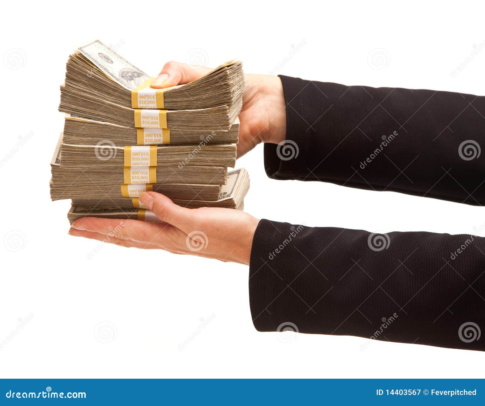 woman handing over hundreds of dollars