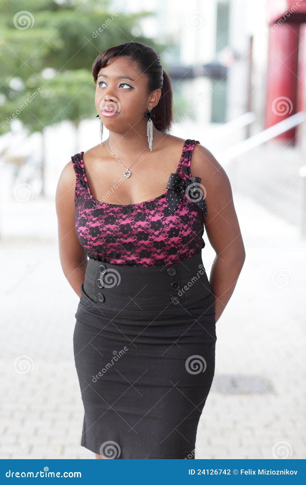 Woman With Hands Behind Back Stock Photography Image 24126742