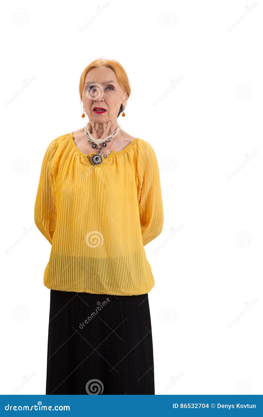Woman With Hands Behind Back Stock Photo Image Of Chance Evaluate