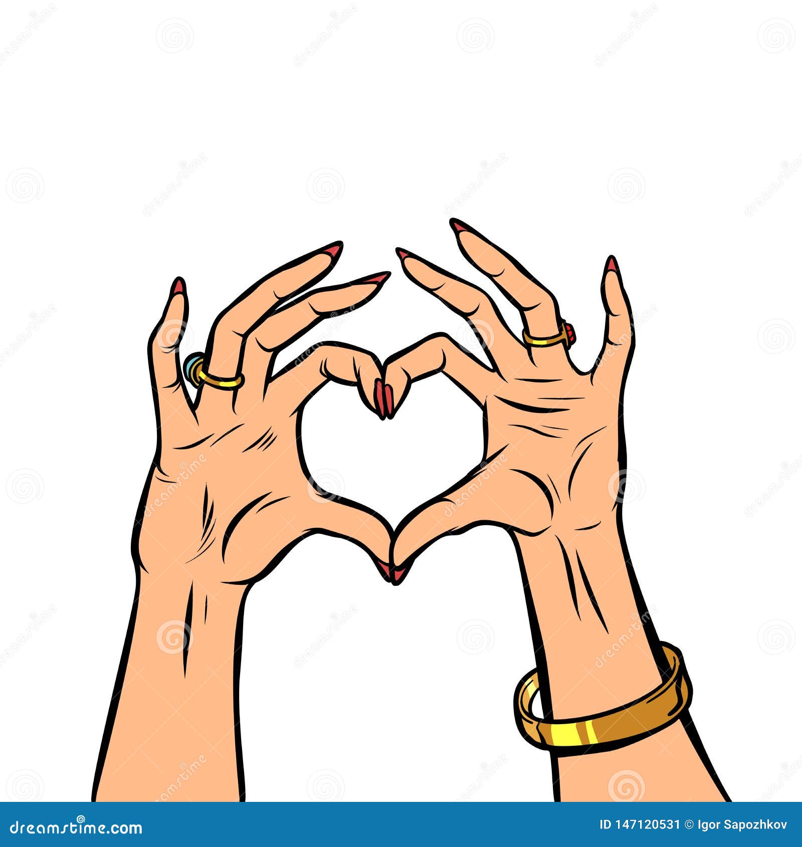 Woman Hands Gesture Heart Love Romance Valentine Day Stock Vector Illustration Of Couple Concept