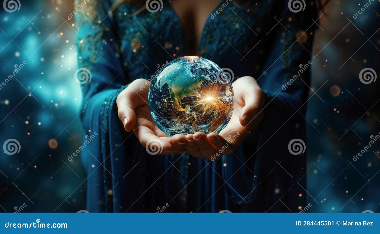 Woman Hands Holding Earth. Save the Earth Concept Stock Illustration ...