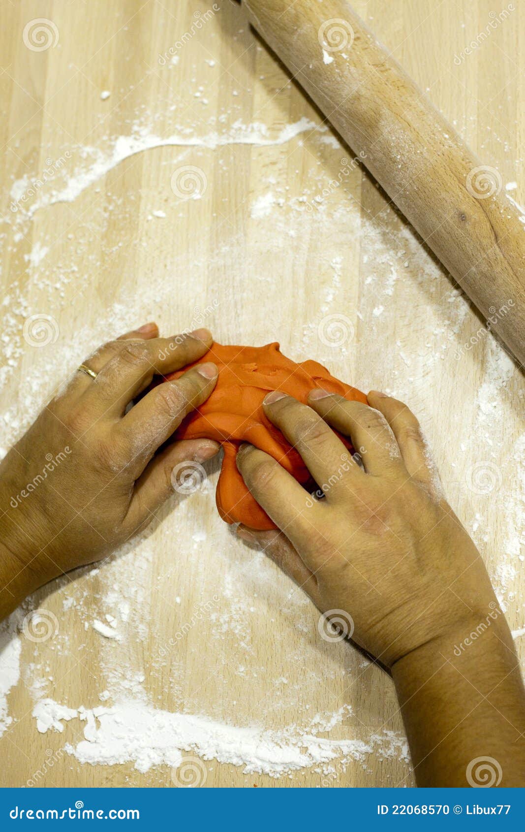 Woman hands kneading stock photo. Image of rolling, wooden 22068570