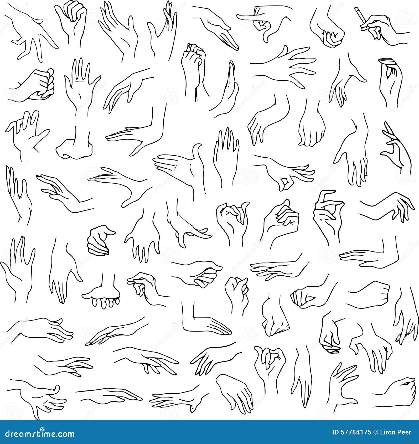 Set Of Human Cartoon Hands Showing Various Gestures Isolated On White  Background Vector Flat Illustration Of Male Hand Stock Illustration -  Download Image Now - iStock