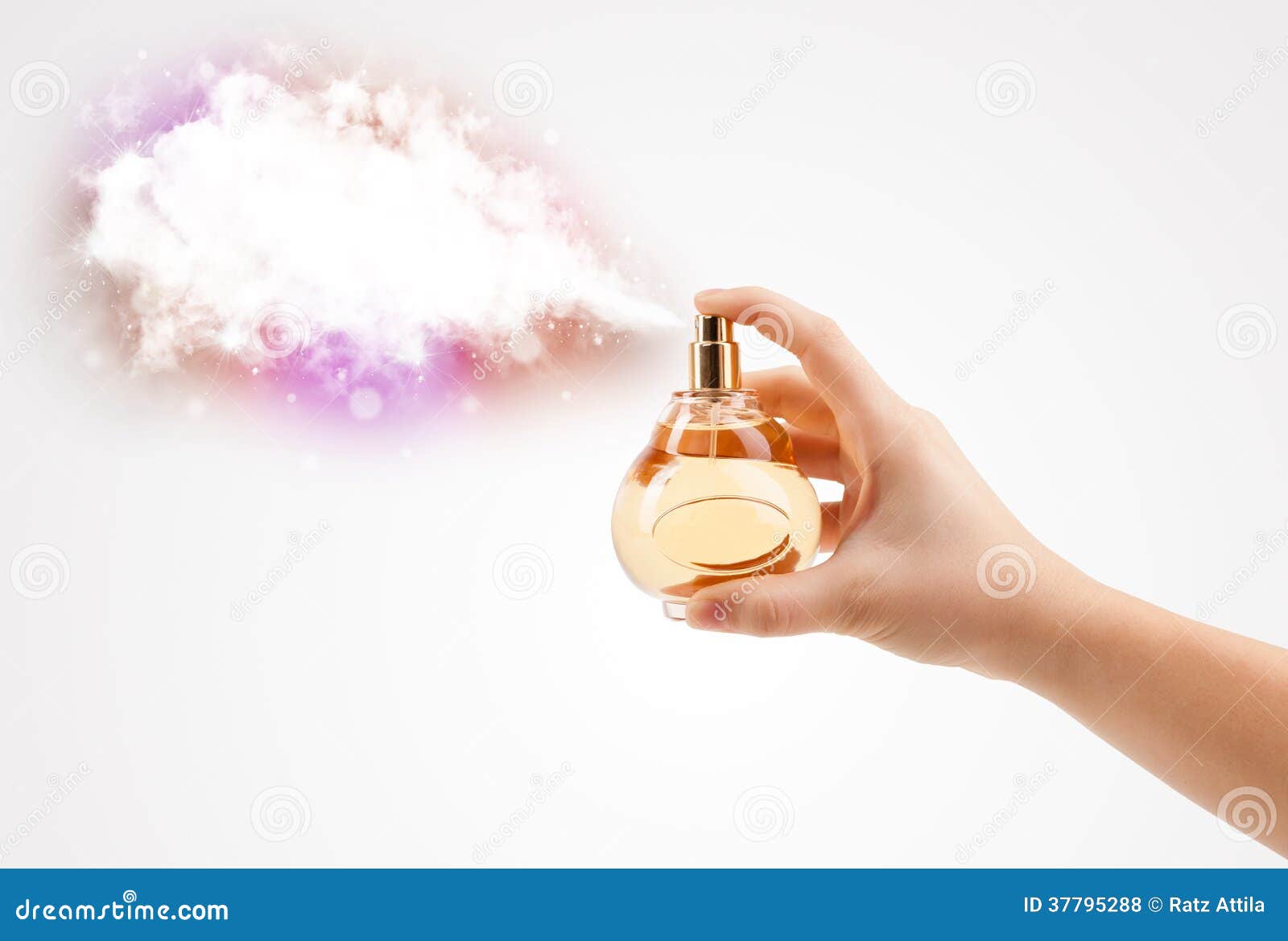 Woman Hands Spraying Colorful Cloud Stock Photo - Image of luxury, hold ...