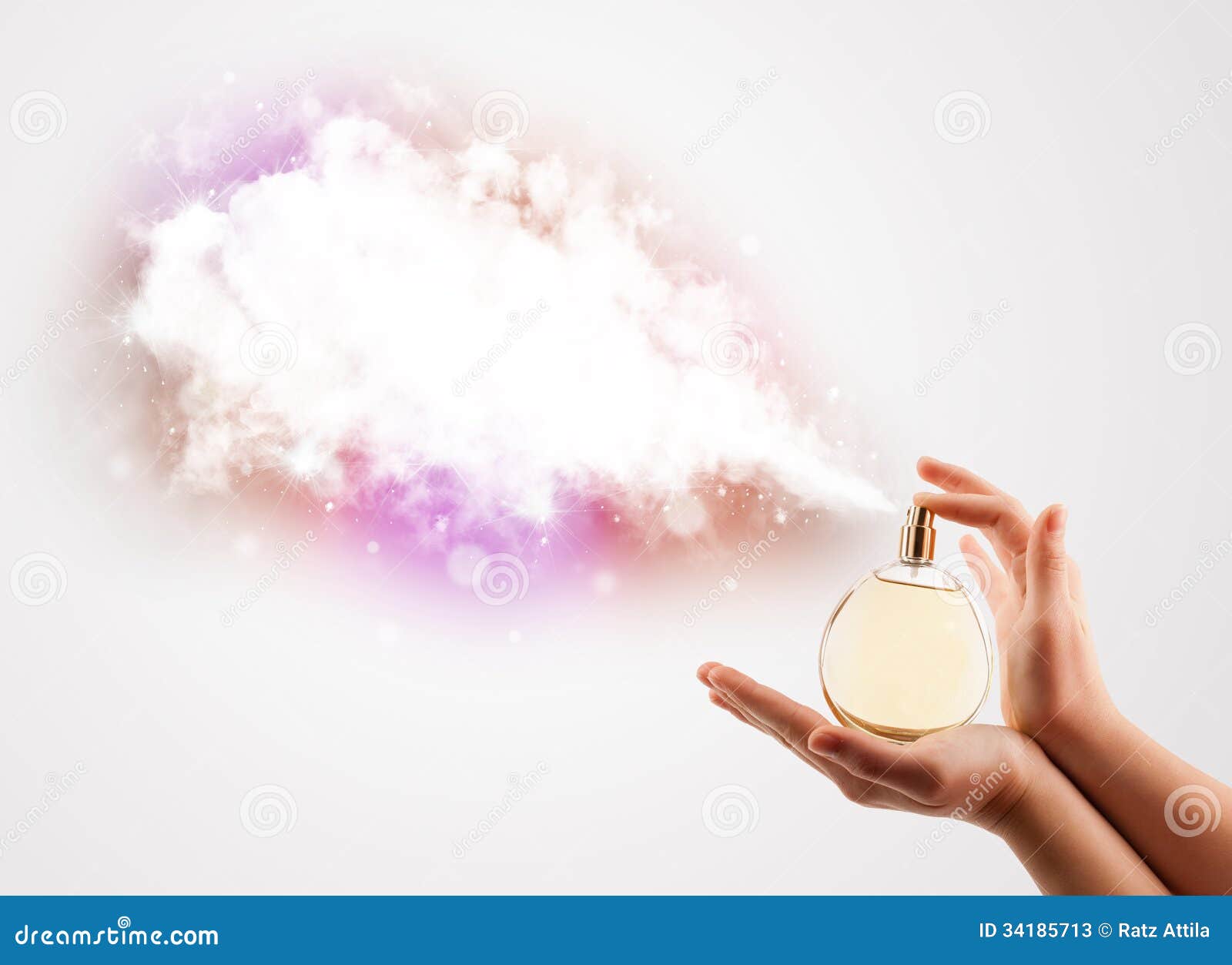Woman Hands Spraying Colorful Cloud Stock Image - Image: 34185713