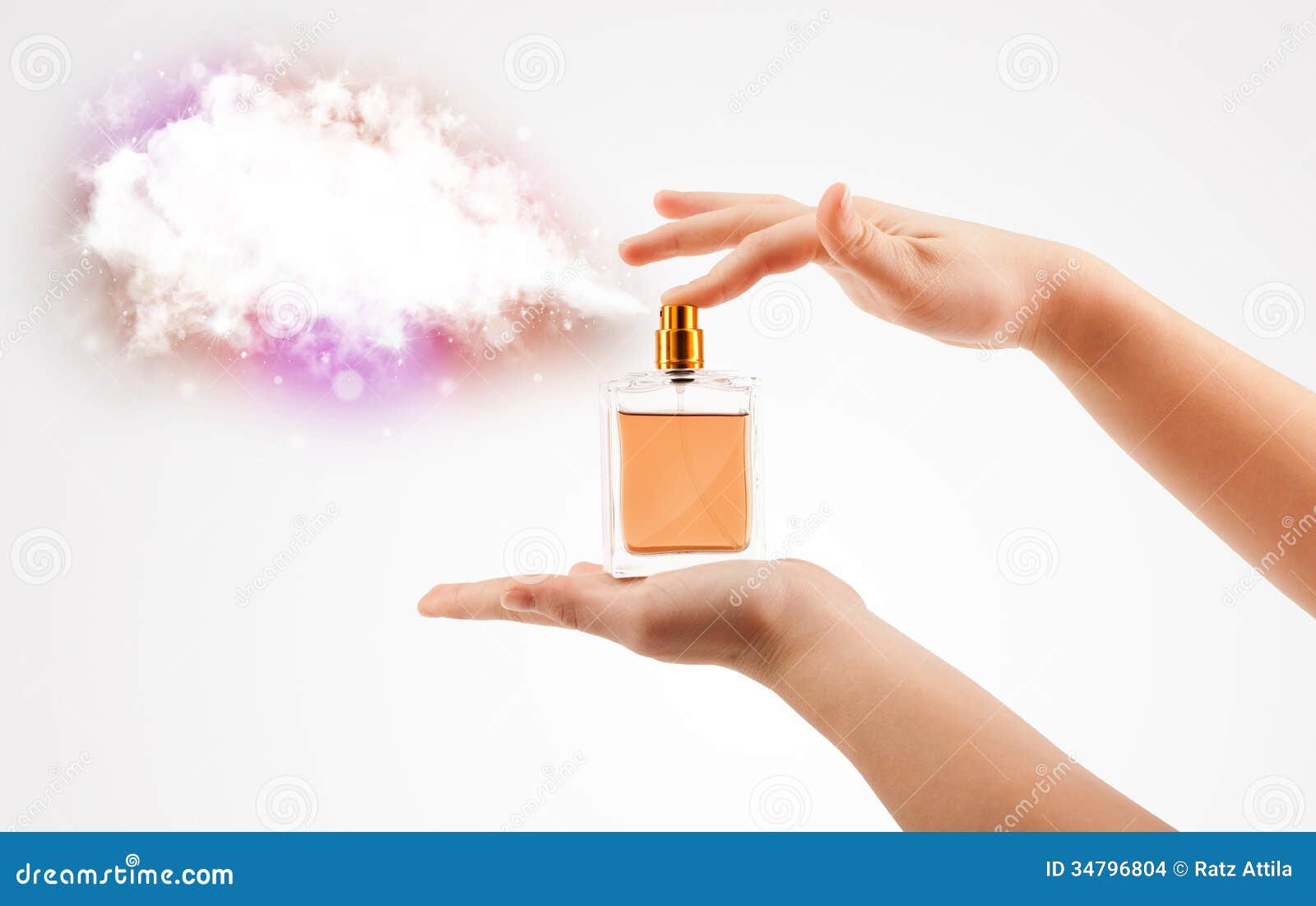 Woman Hands Spraying Colorful Cloud Stock Photo - Image of elegance ...