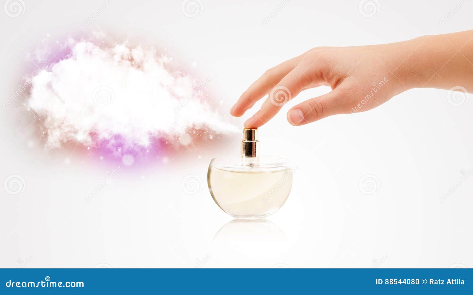 Woman Hands Spraying Colorful Cloud Stock Photo - Image of aerosol ...