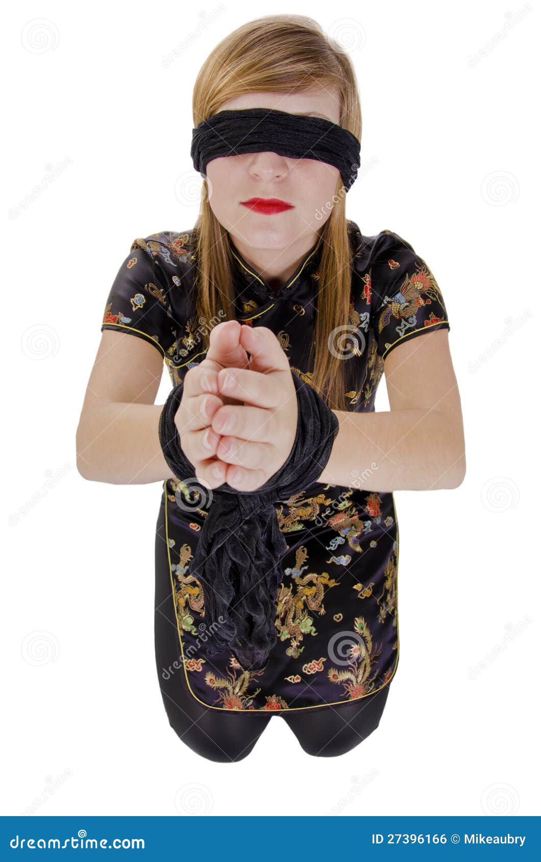 Woman Hands Tied Up And Blindfolded Royalty Free Stock Image Image 27396166