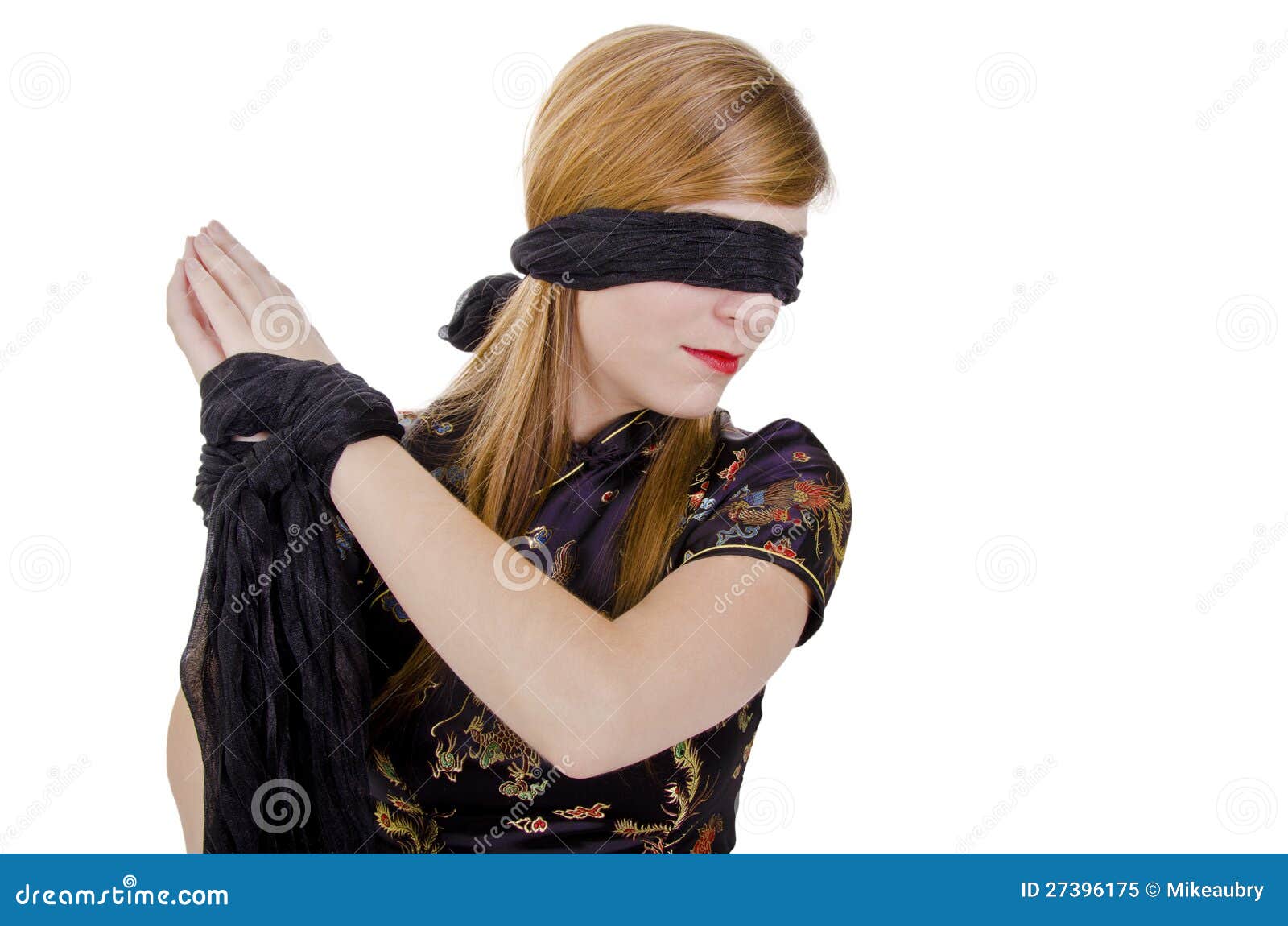 A Blindfolded Woman with Her Hands on Her Face · Free Stock Photo