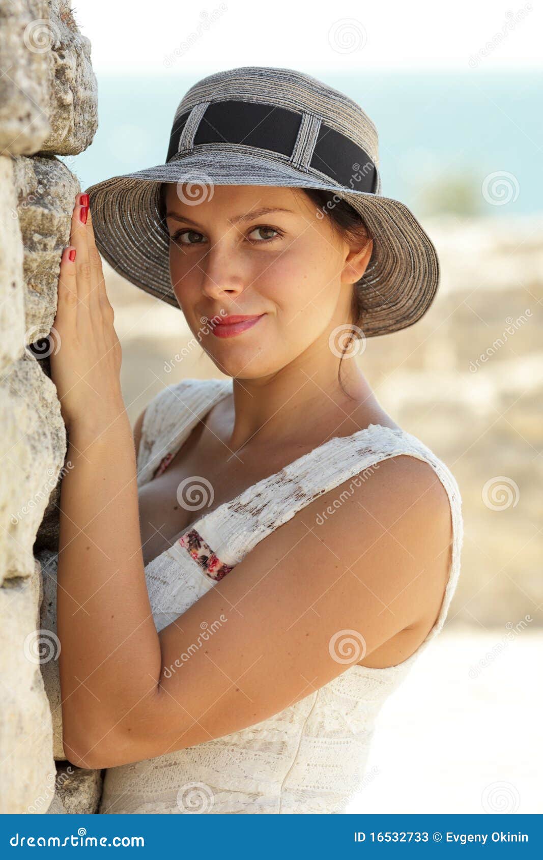 Woman in a hat stock image. Image of portrait, vacations 16532733