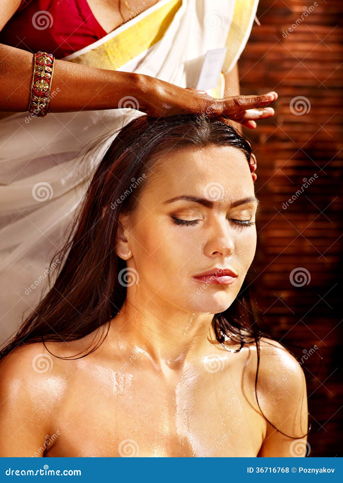 Woman Having Ayurveda Spa Treatment. Stock Photo Image of body, hindu 36716768