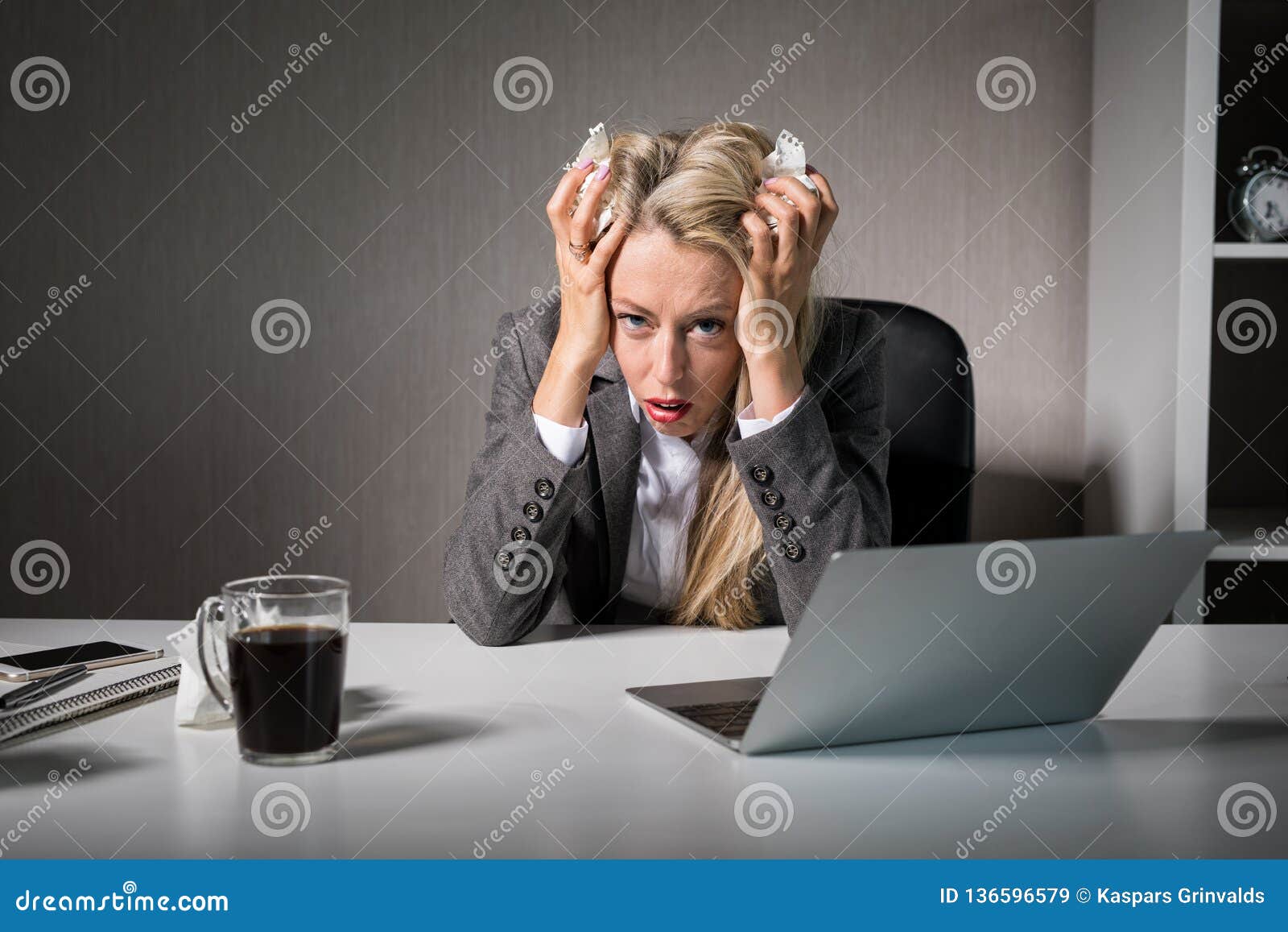 Woman Having Bad Day at Office Stock Image Image of burnout, people