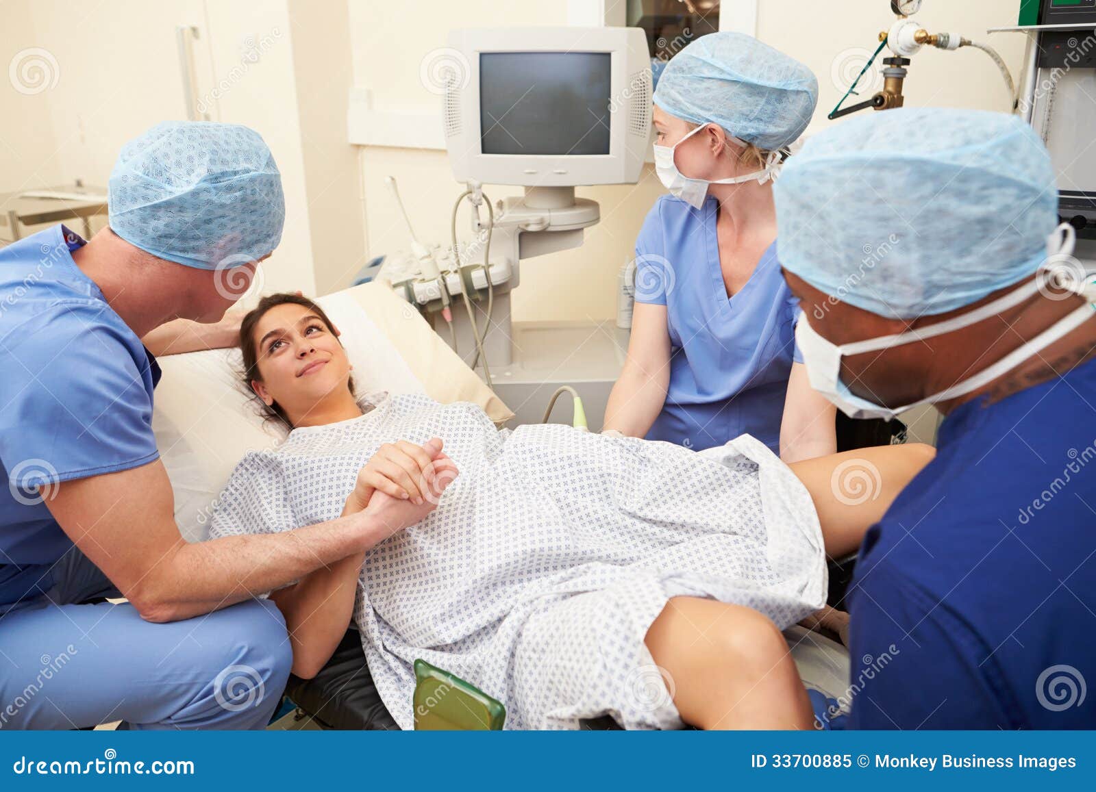 Woman Having Eggs Implanted As Part Of IVF Treatment Royalty Free Stock