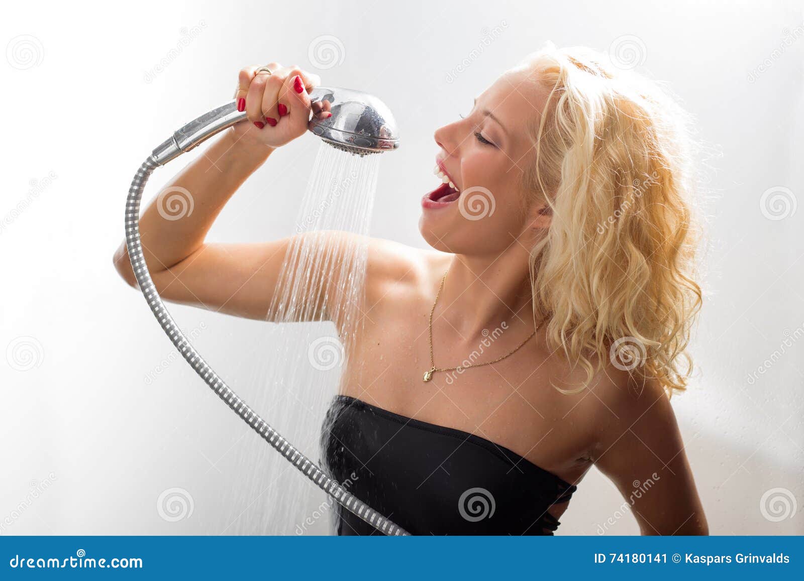 Woman Having Fun In The Shower Stock Image Image Of Pretty Lifestyle 