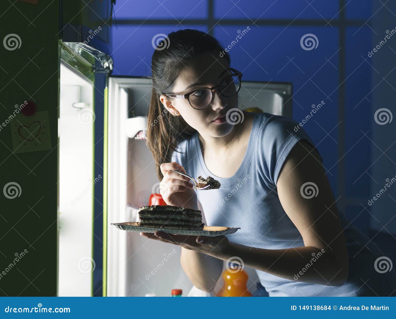 woman having a late night snack
