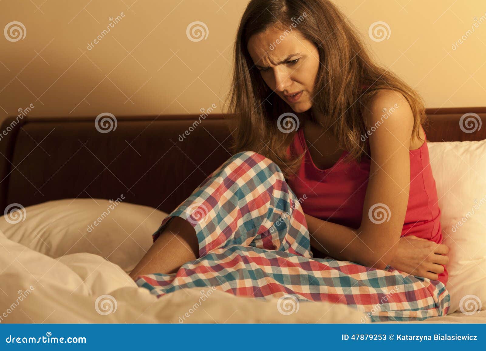 Woman Having Menstruation Stock Image Image Of Problem 47879253