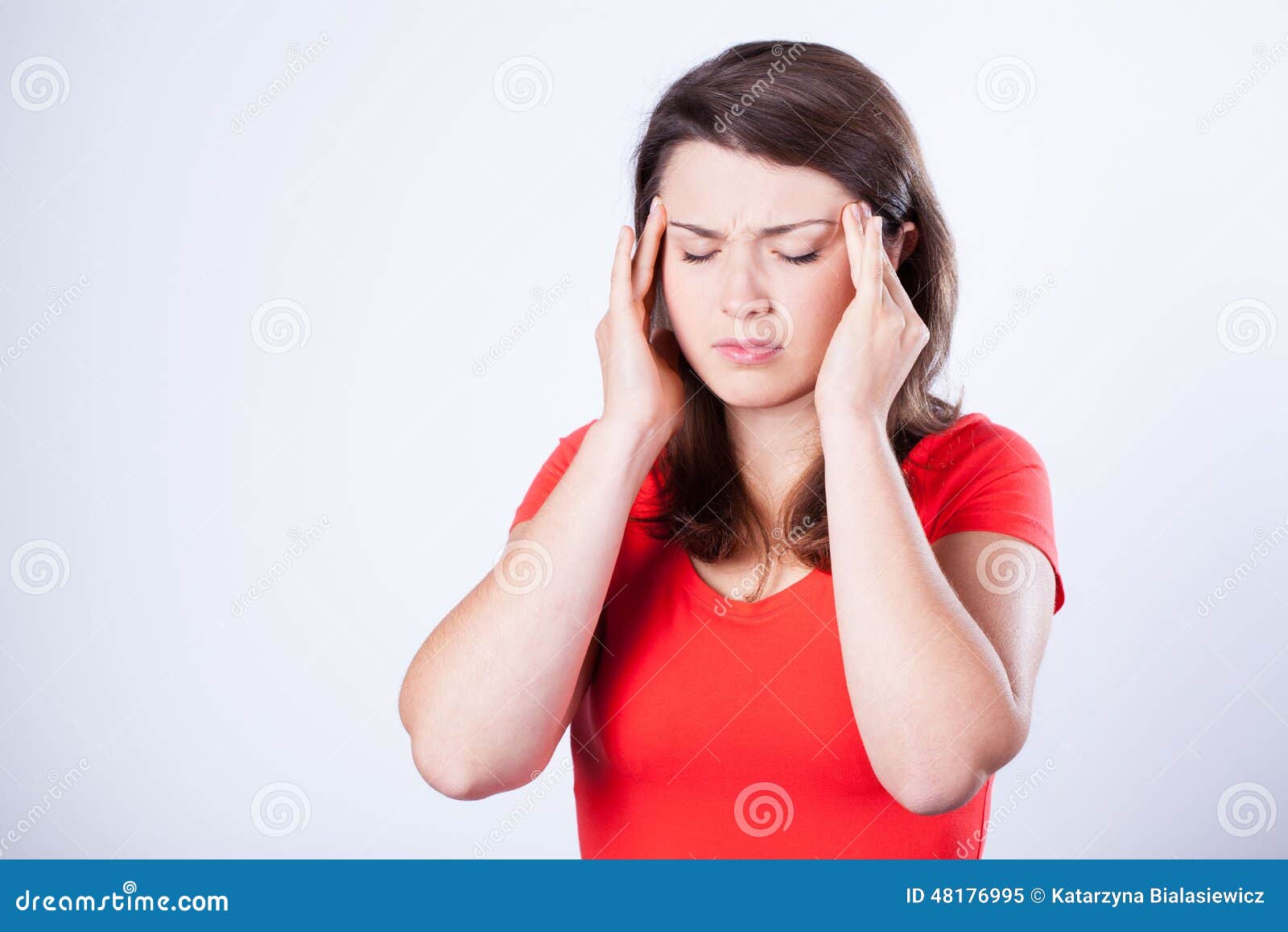Woman Having Pain in Temples Stock Image Image of sick, massage 48176995