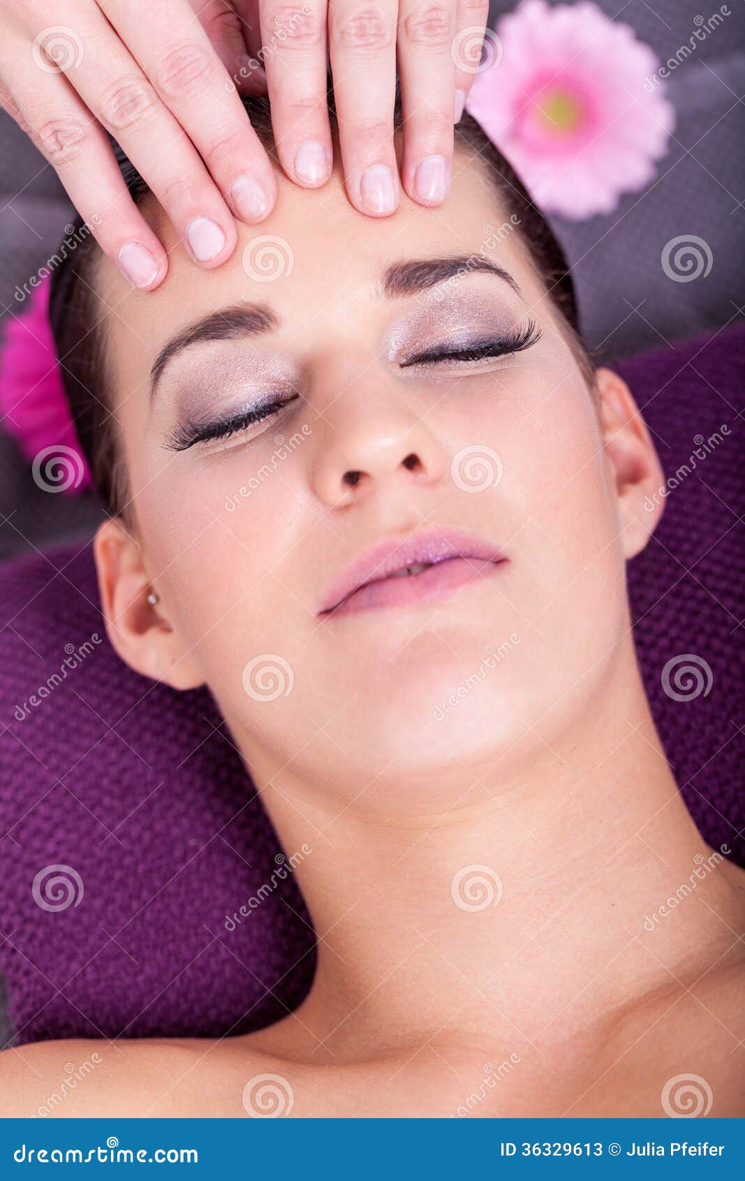 Woman Having A Relaxing Facial Massage Stock Image Image Of Bliss