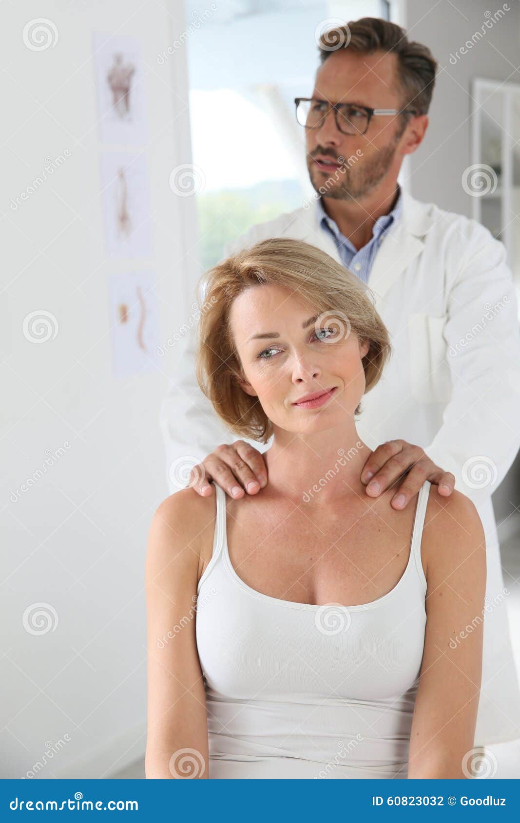 Woman Having Shoulder Massage by Chiropractor Stock Photo Image of