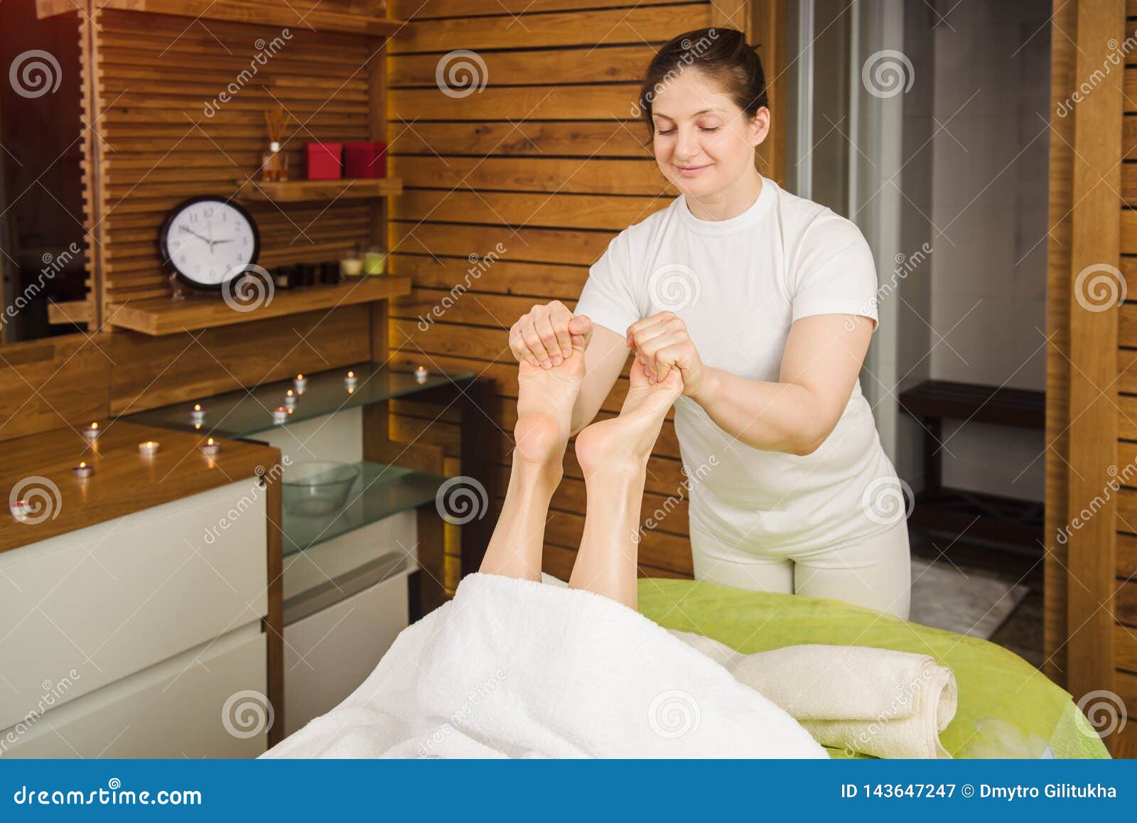 Woman Having Traditional Foot Massage Stock Image Image Of Foot Person 143647247 