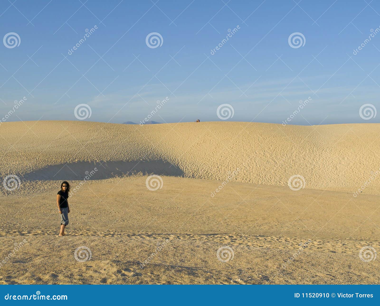 Woman Having a Walk in the Dunes Stock Photo - Image of canary, dunes ...