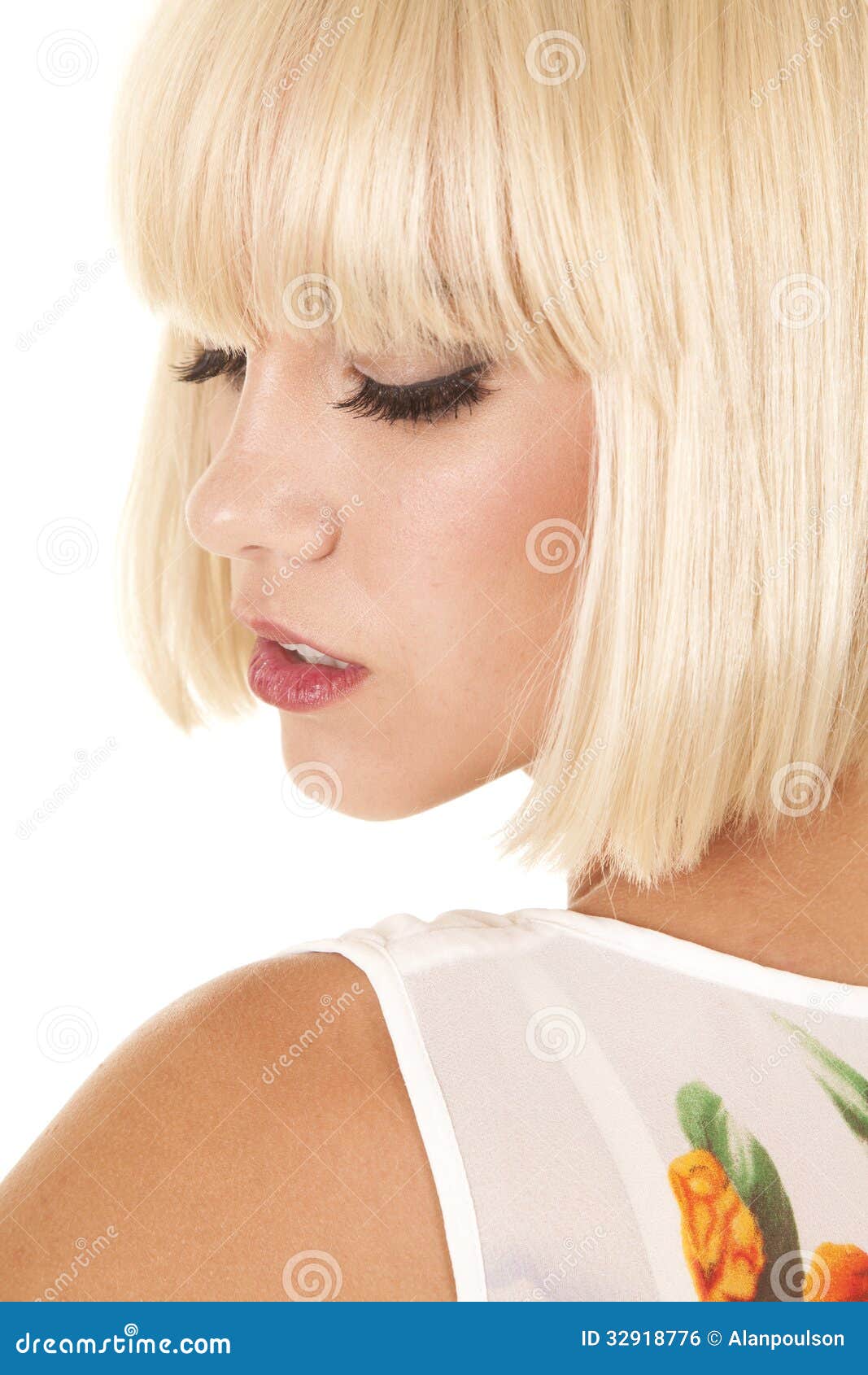 Woman Head From Back Look Down Royalty Free Stock Image 