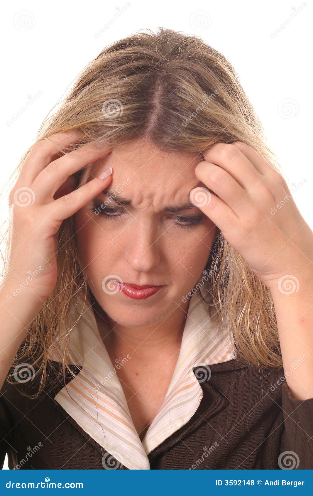 Woman With Head Down Concentra Picture. Image 3592148