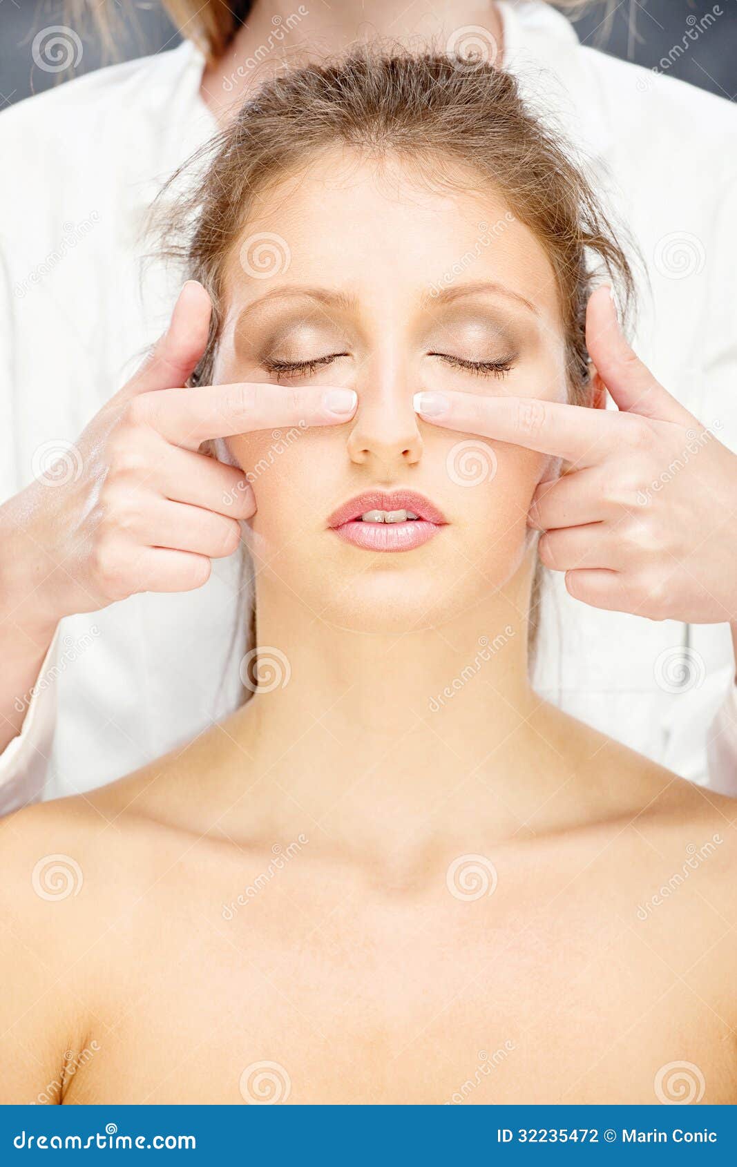 Woman on head massage stock photo. Image of face, leisure 32235472
