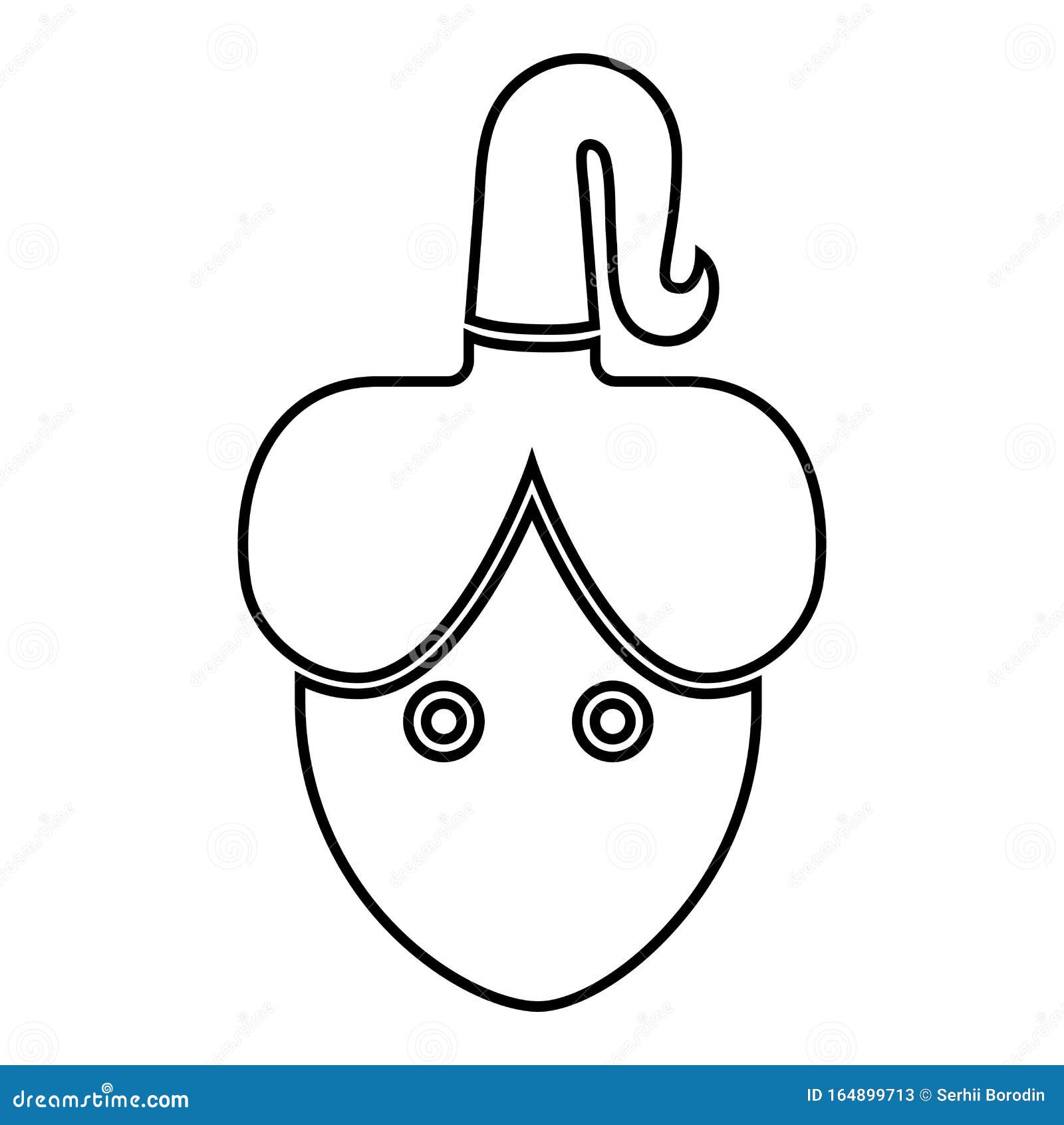 Download Woman Head With Scythe Face In Front Icon Outline Black ...