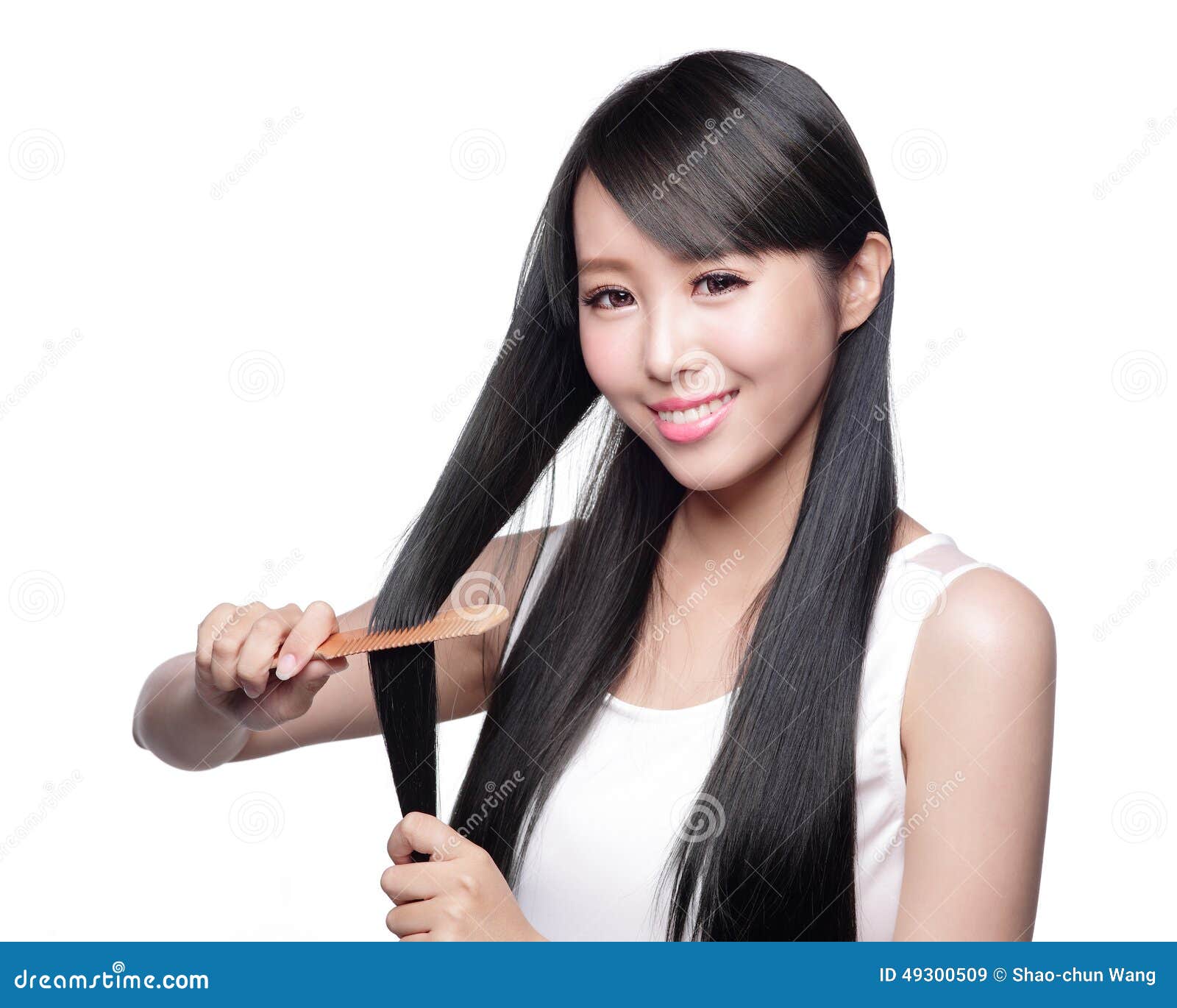 Woman with Health Hair Care Stock Image - Image of makeup, female: 49300509