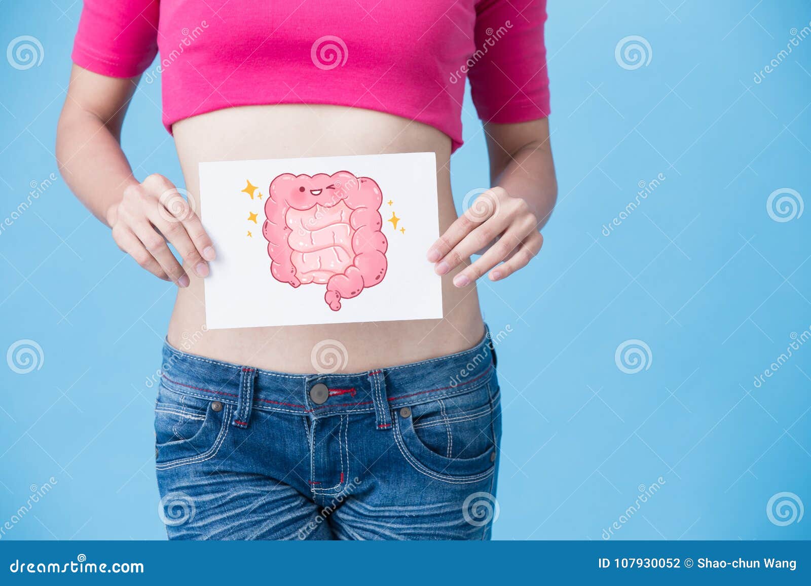 woman with health intestine concept