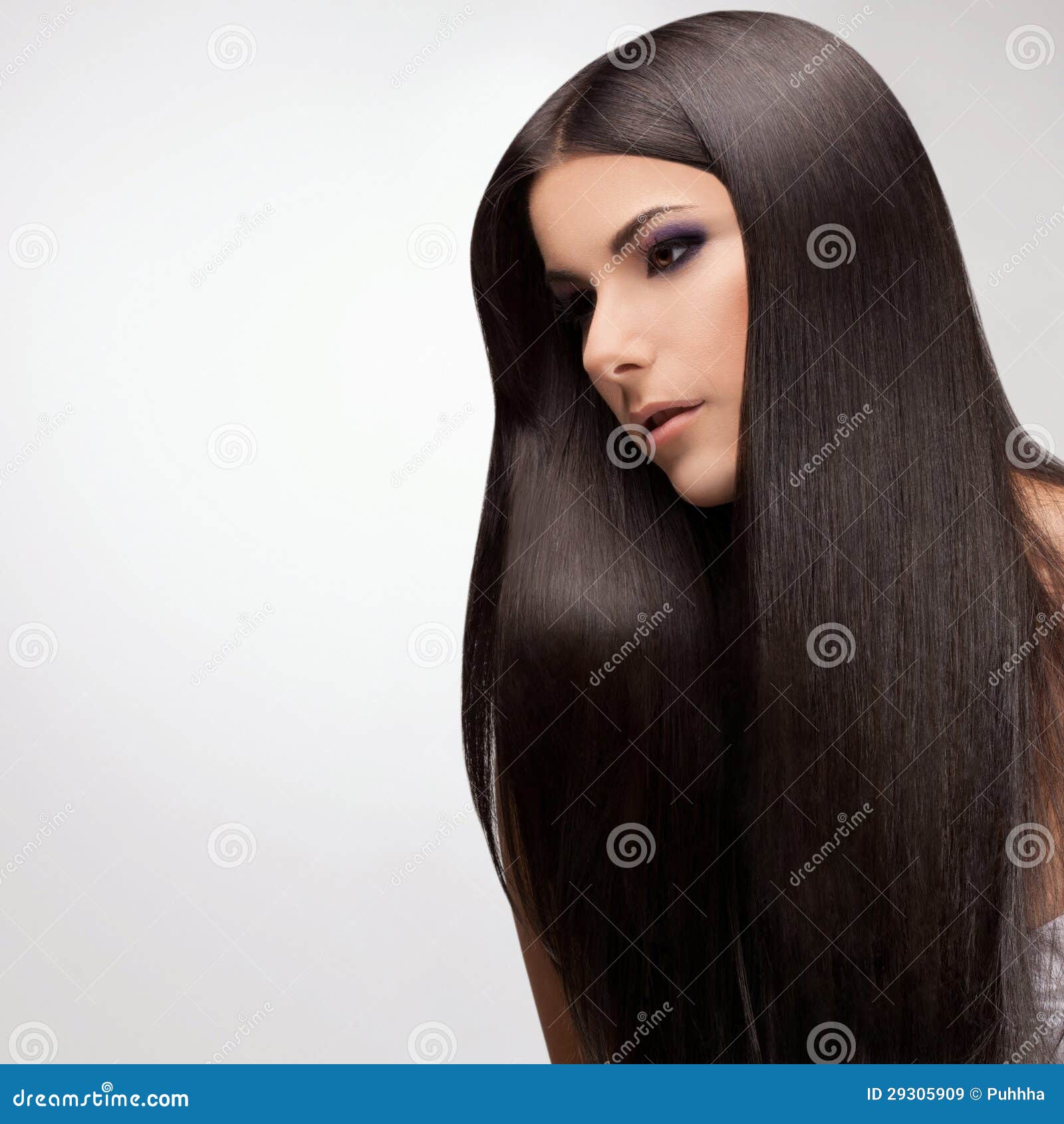Woman with Healthy Long Hair Stock Image - Image of makeup, beautiful ...