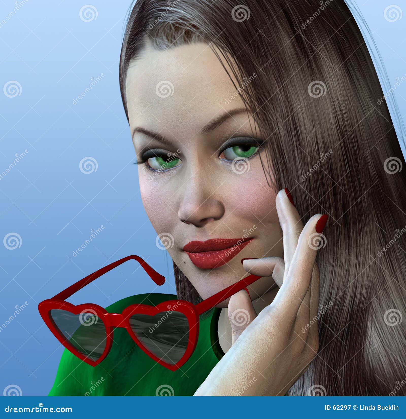 Woman with Heart Shaped Glasses Stock Illustration Illustration of romance, glasses 62297
