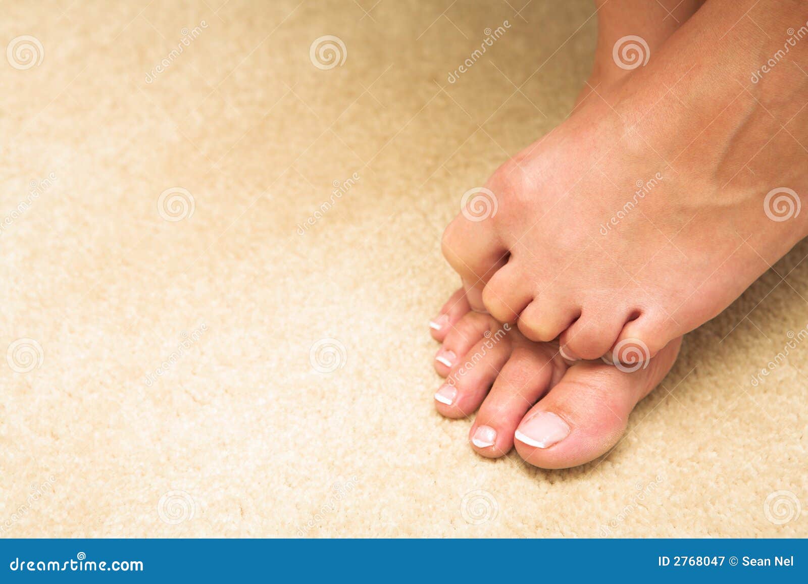 woman hiding toes