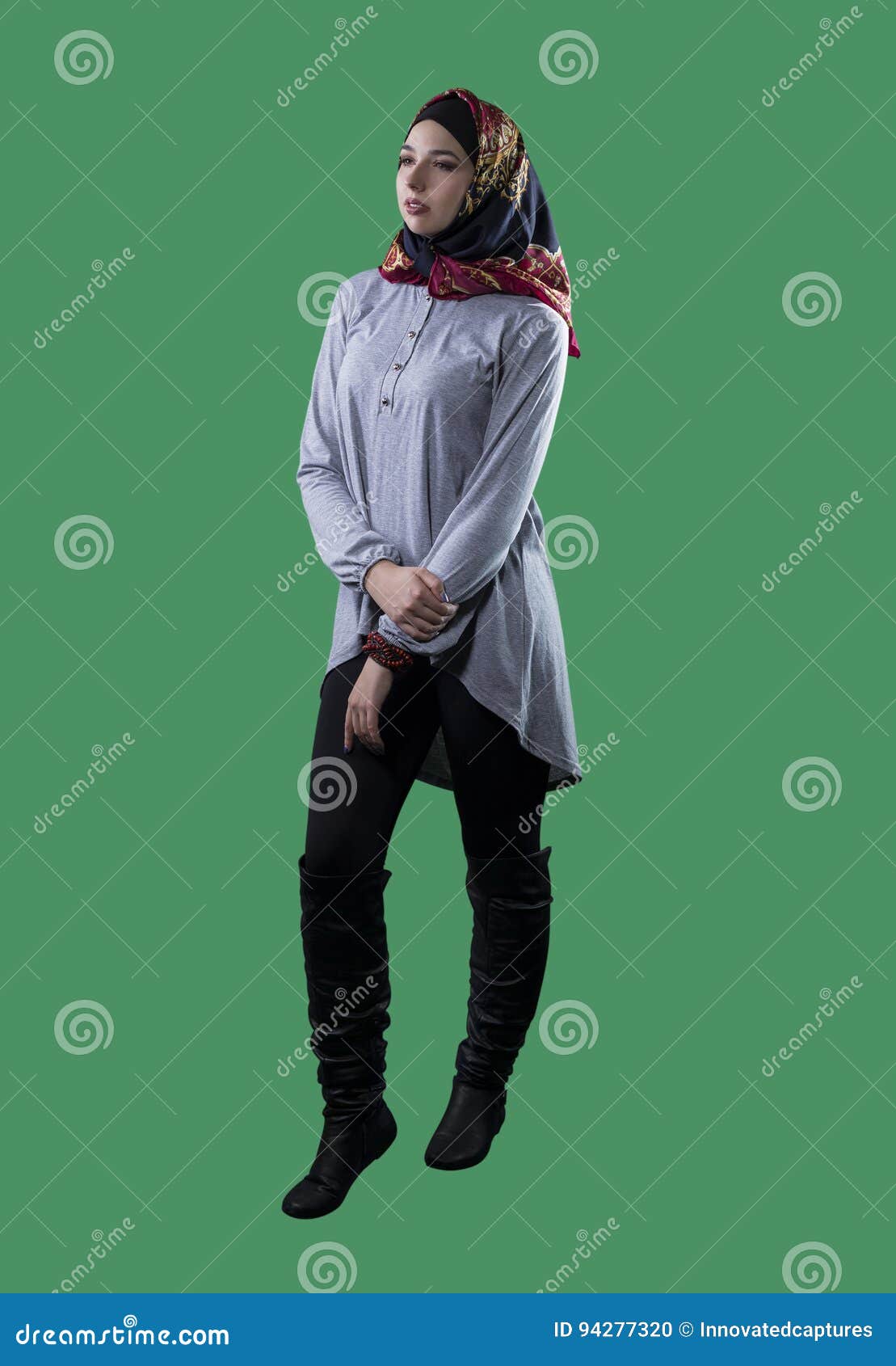 Woman in Hijab on Green Screen Stock Photo - Image of eastern,  conservative: 94277320