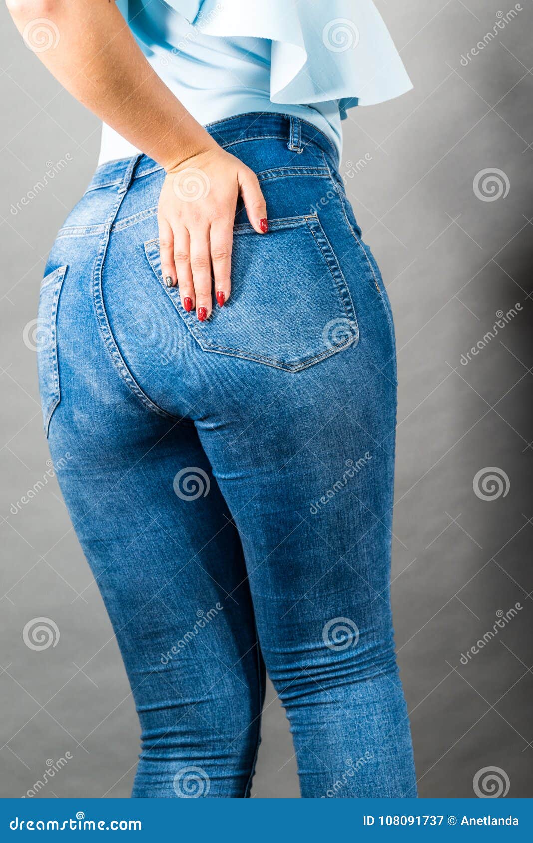 Woman Hips Buttocks in Jeans Clothing Stock Image - Image of hips, curves:  108091737