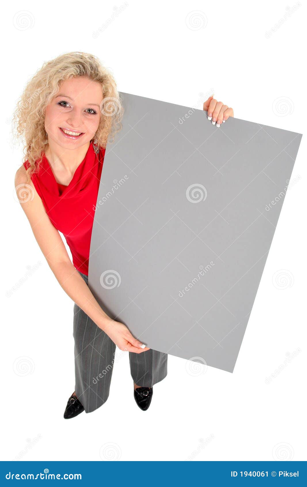 Woman Holding Blank Sign Stock Image Image 1940061