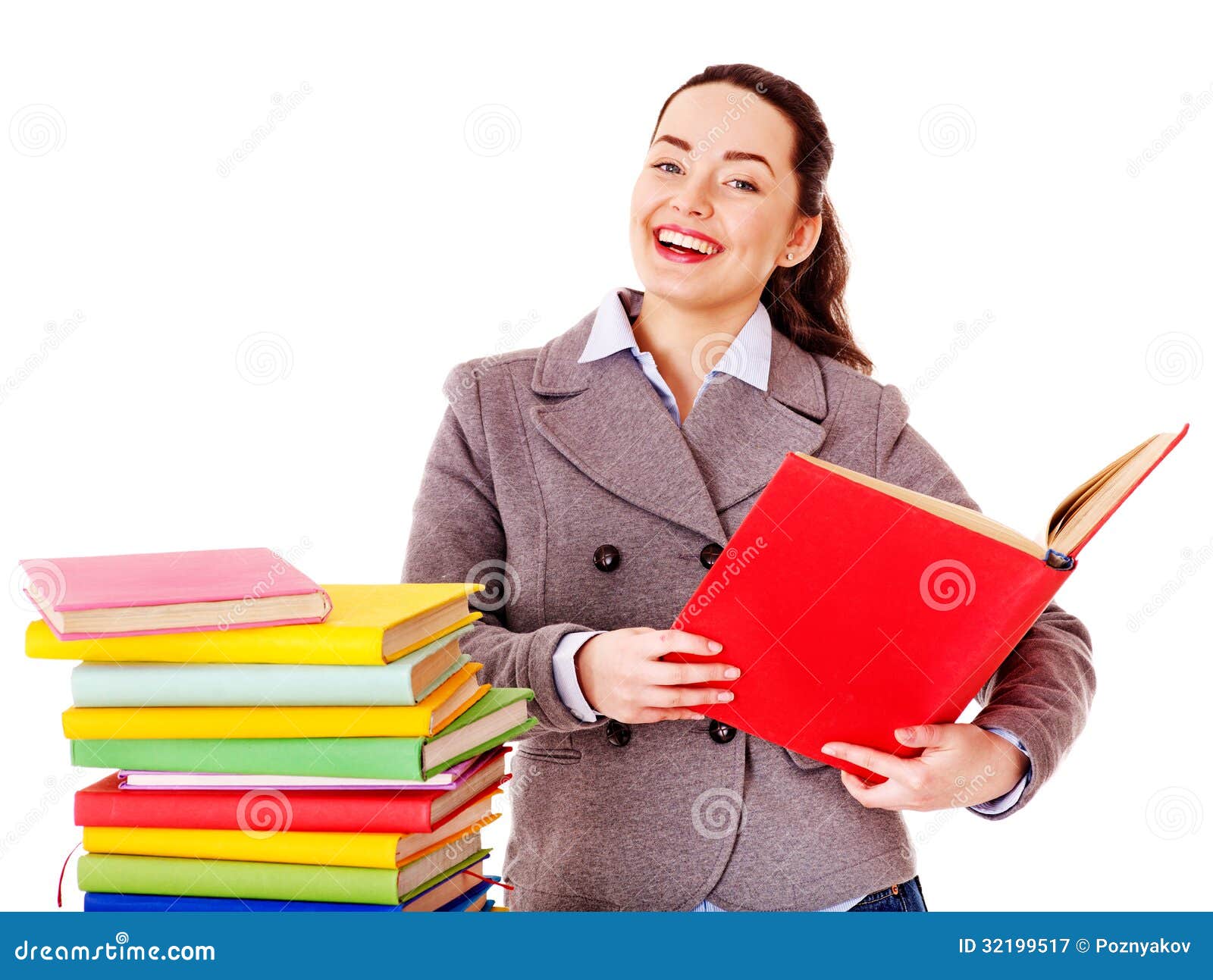 Woman holding book. stock image. Image of people, intelligence 32199517