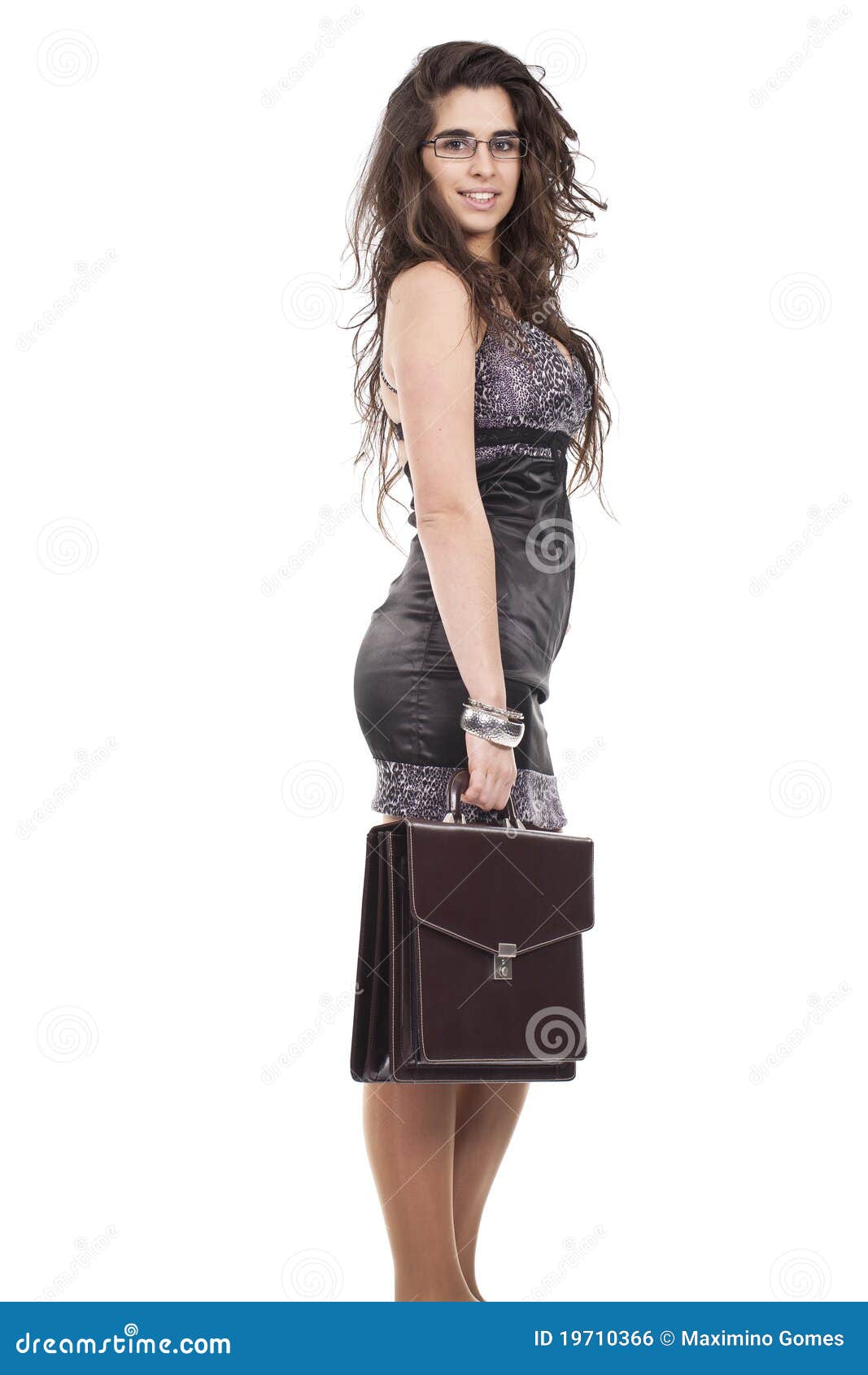 Woman holding a briefcase stock photo. Image of colleague 19710366