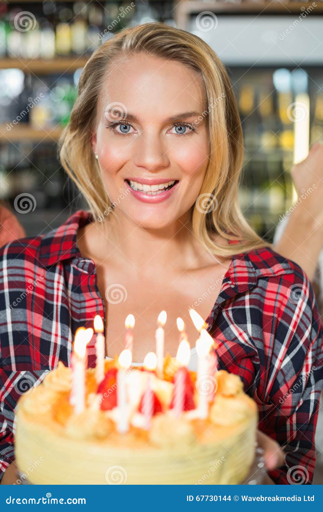 Woman holding cake stock photo. Image of friendship, entertaining